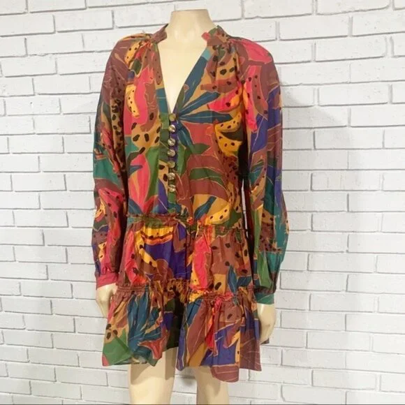 Farm Rio Women’s Leopard's Jungle Cotton Mini Dress‎ - Picture 12 of 14